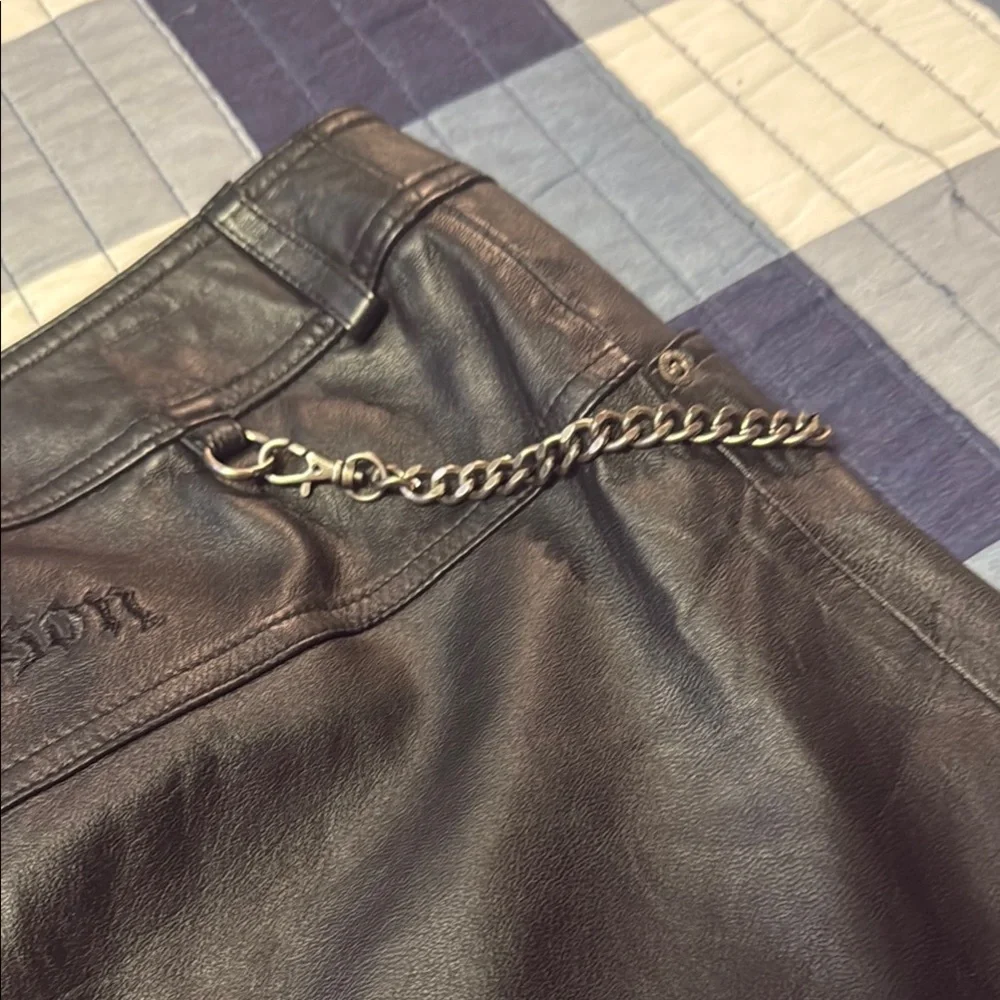 Harley-Davidson Black Leather Mini Skirt for Night Out - Picture 6 of 9